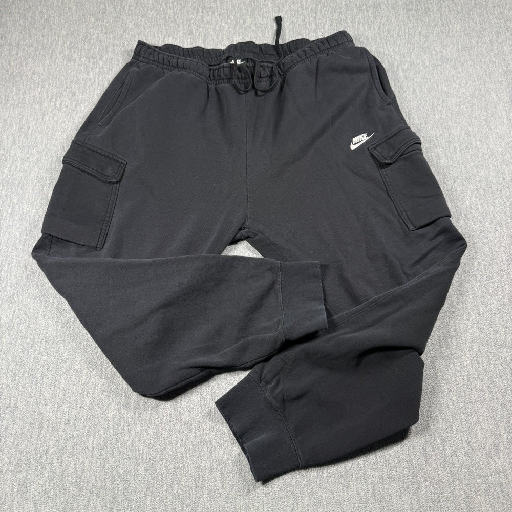 Nike Sweatpants Mens XL Tall Black Club Fleece Cargo Joggers Cuffed Streetwear